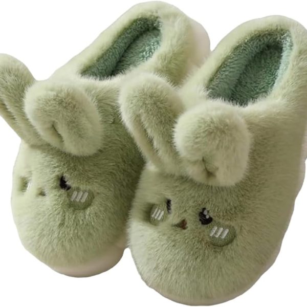 Women Cute Rabbit Warm Plush Comfortable Indoor Anti slip Home Thick Sole Winter Soft Cotton Slippers