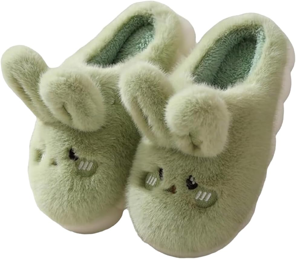 Women Cute Rabbit Warm Plush Comfortable Indoor Anti slip Home Thick Sole Winter Soft Cotton Slippers