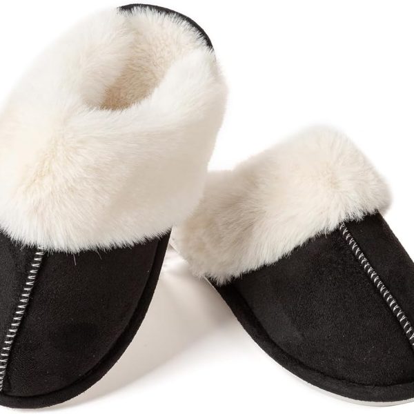 Women's Slippers Soft Plush Winter Warm House Shoes Slip on Fluffy Fur Slippers