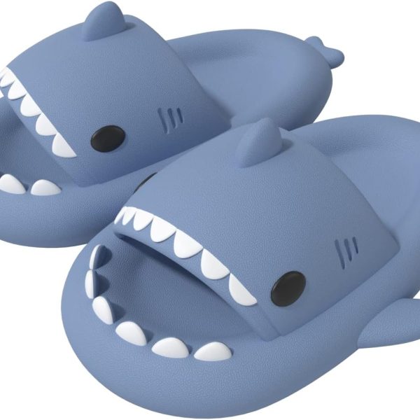 Boys Girl Cloud Shark Slides Non-Slip Novelty Open Toe Sandals Extremely Comfy Cushioned Thick Sole Cute Cartoon Shower Slippers Indoor & Outdoor