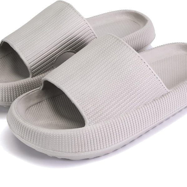 Slippers for Women and Men, Pillow House Slippers Shower Shoes Indoor Slides Bathroom Sandals, Ultimate Comfort, Lightweight, Thick Sole, Non-Slip, Easy to Clean