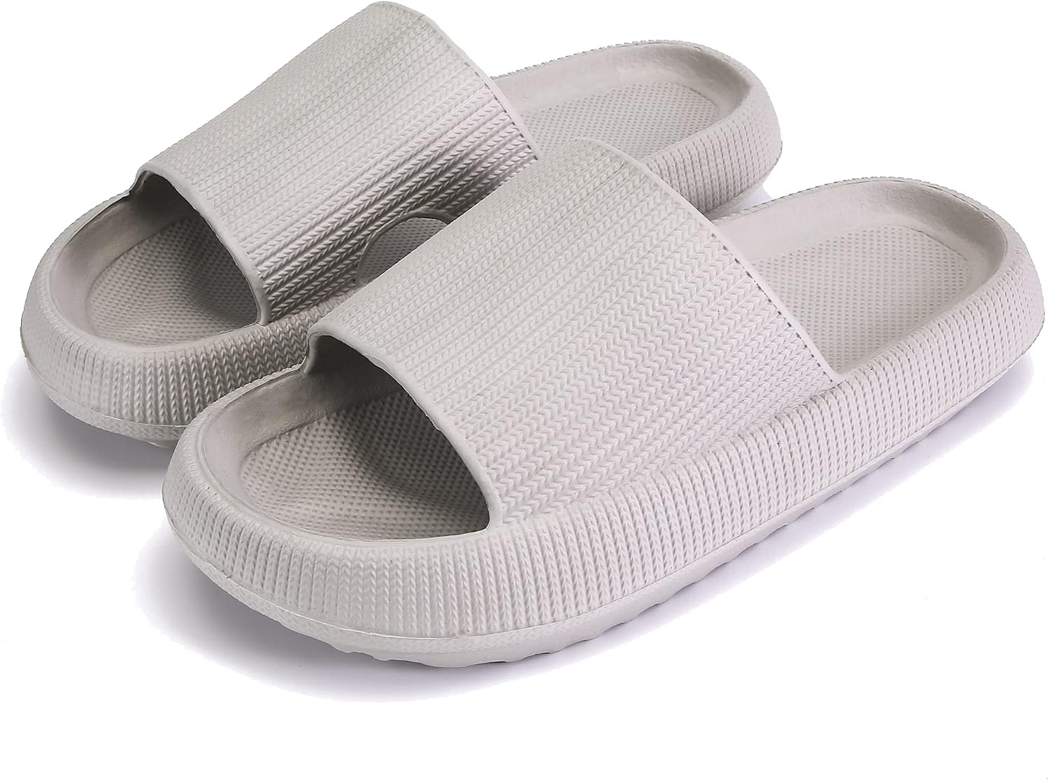 Slippers for Women and Men, Pillow House Slippers Shower Shoes Indoor Slides Bathroom Sandals, Ultimate Comfort, Lightweight, Thick Sole, Non-Slip, Easy to Clean