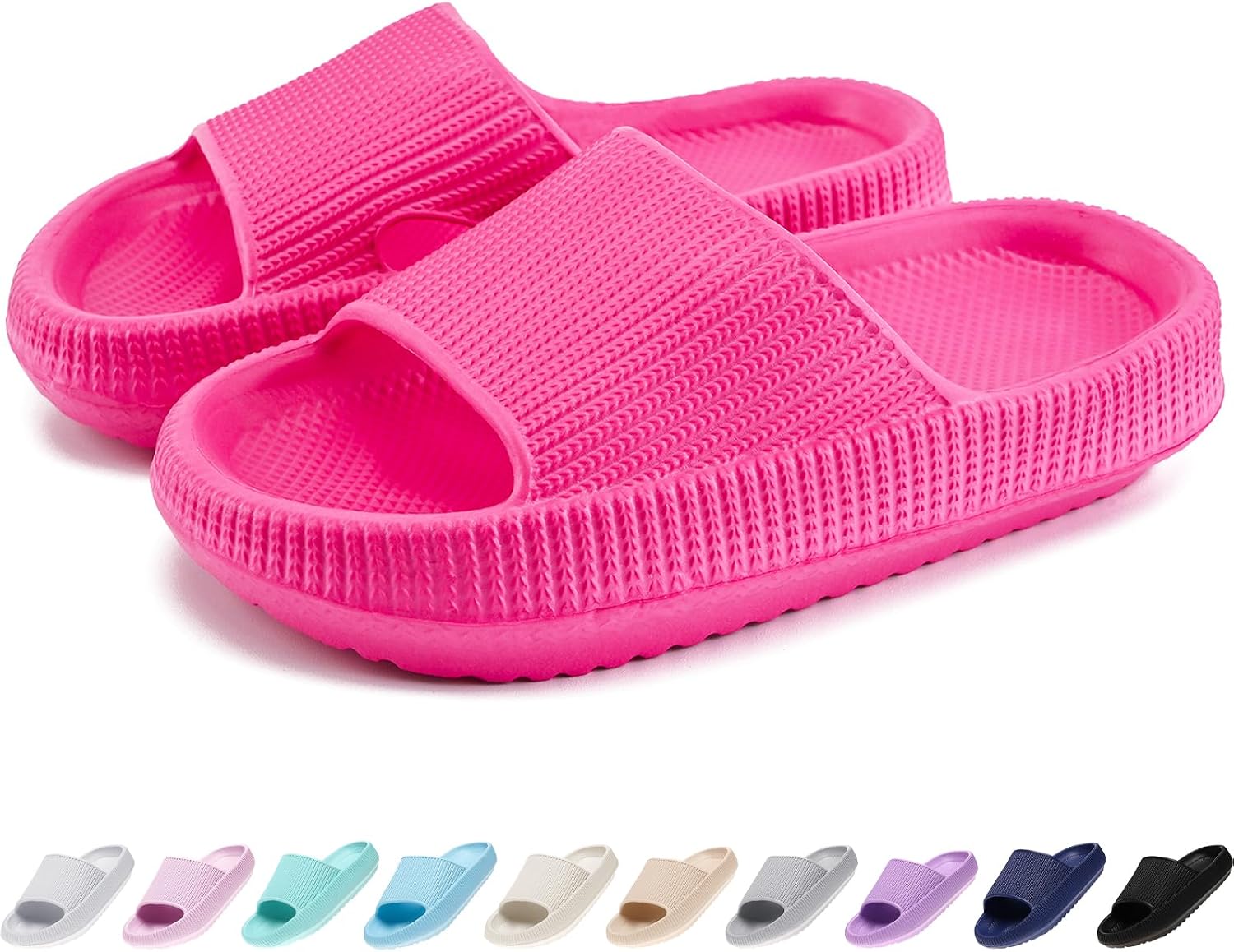 Cloud Slides for Kids, Toddler Boys Girls Pillow Shower Bathroom Slippers, Non-Slip Open Toe Super Soft Comfy Thick Sole Home House Beach Clouds Cushion Slide Sandals for Indoor Outdoor Shoes