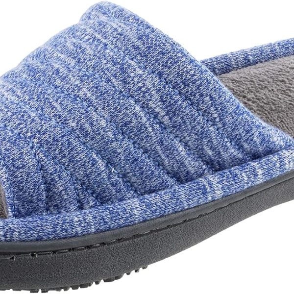 Women's Premium Knit Slide Slippers - Moisture-Wicking Lining, Rubber Indoor/Outdoor Sole - Machine Washable House Shoes