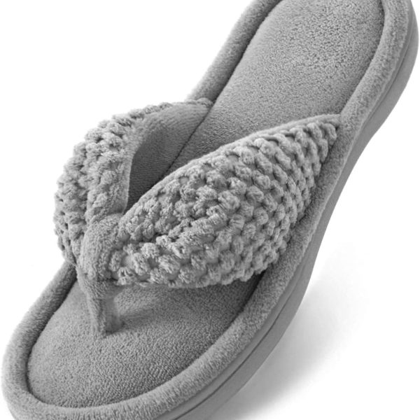 Women Popcorn Flip Flop House Slipper with Memory Foam