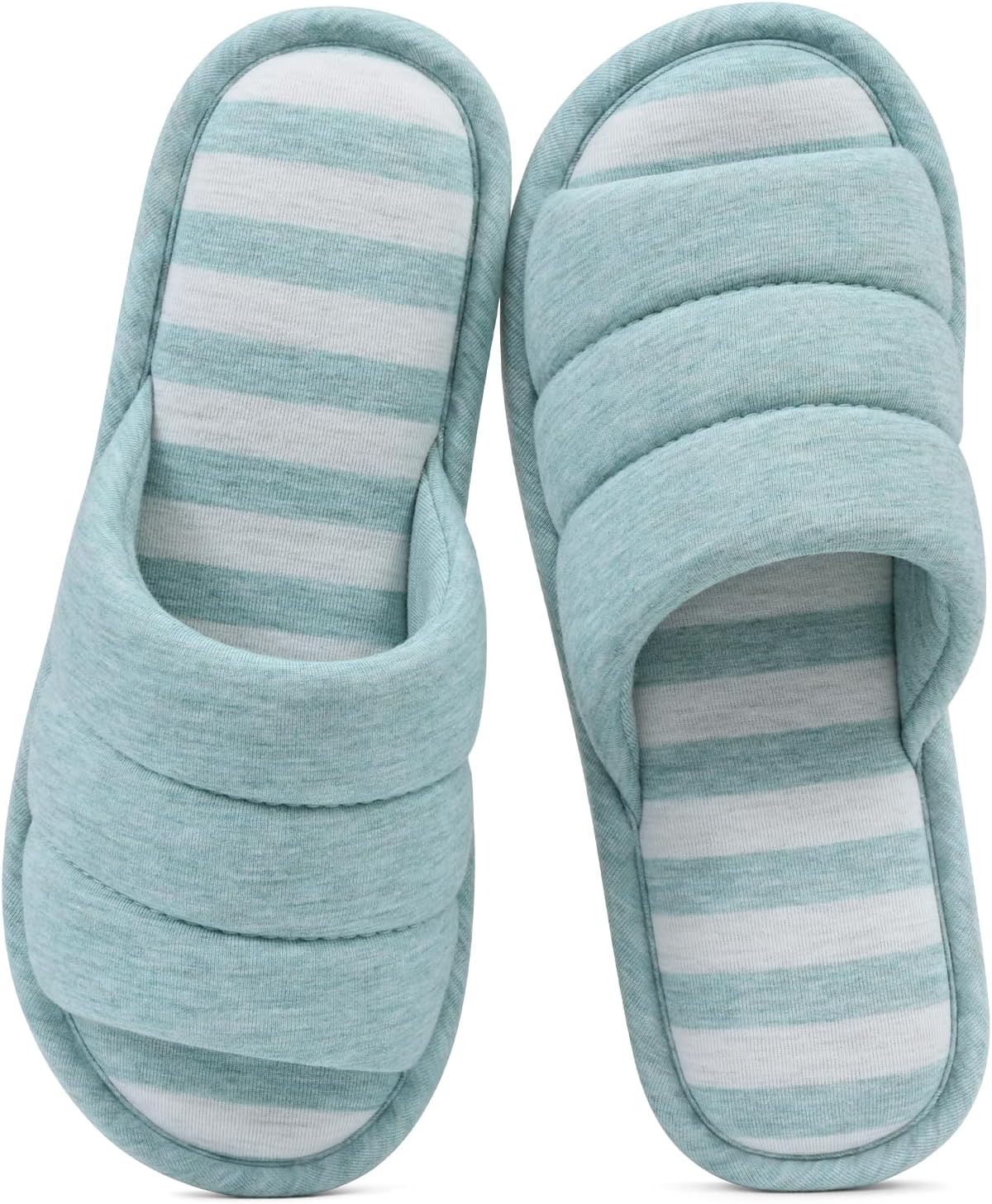 Open Toe House Slippers for Women Men Soft Cotton Indoor Shoes Memory Foam Slip On bedroom Slippers