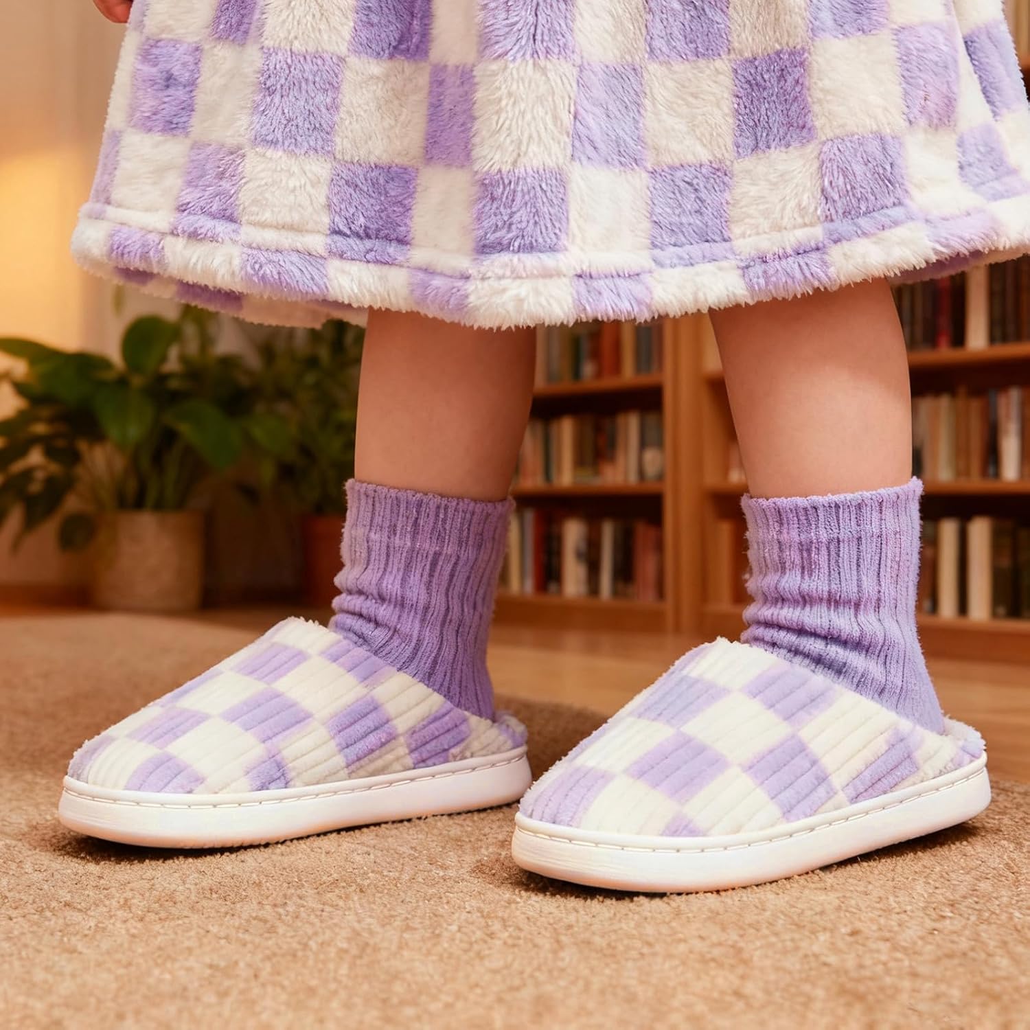 Kids Slippers for Boys and Girls Plush Lined Memory Foam Comfort Non-Slip Sole Warm Winter House Shoes for Toddlers & Big Kids Indoor/Outdoor Wear - Image 2