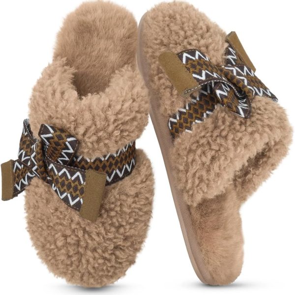 House Slippers for Women Fuzzy Bedroom Slipper Shoes Women Comfy Fluffy Winter Memory Foam Indoor Slip On Slipper Slides