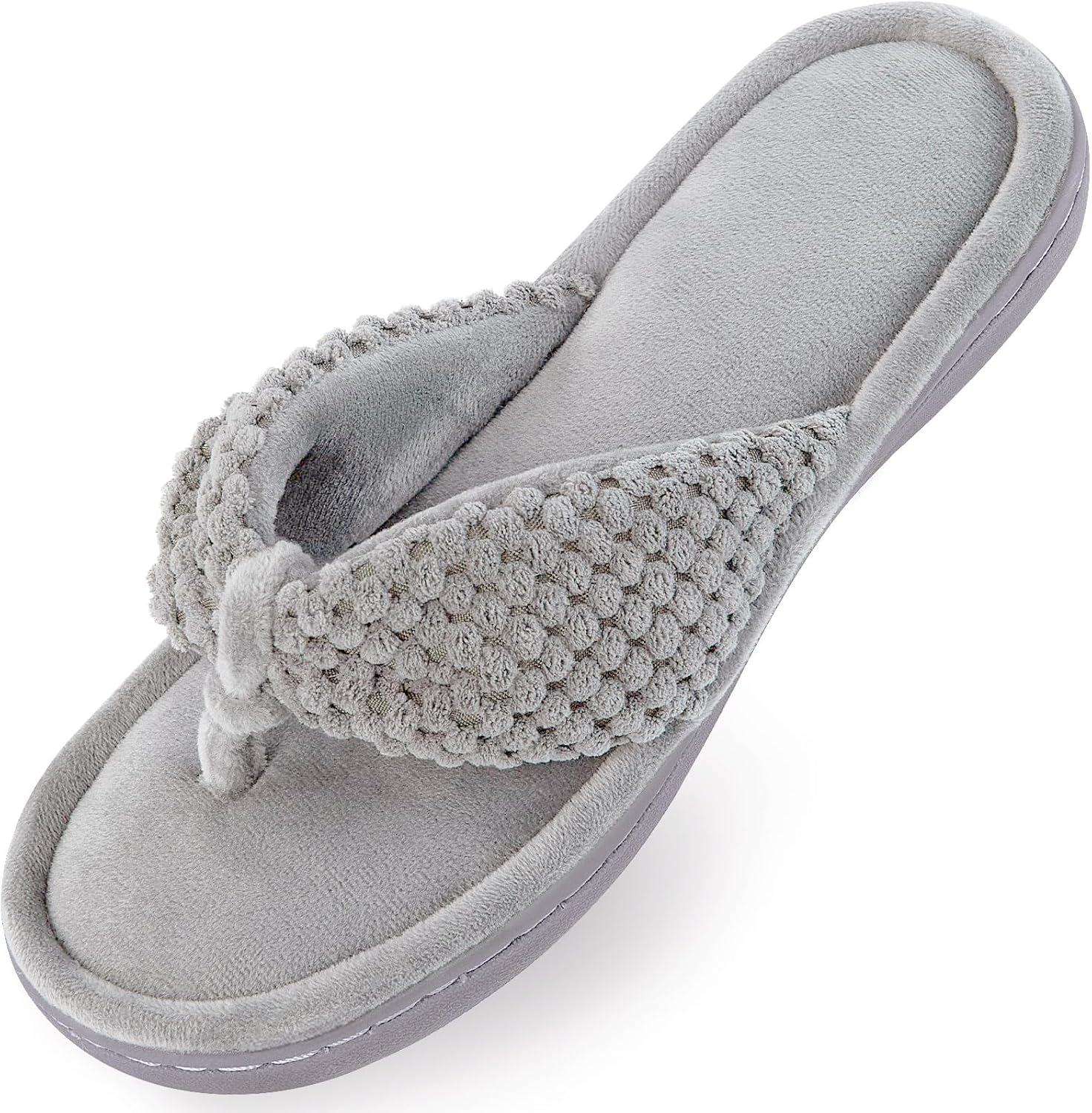 Women's Memory Foam Flip Flop Slippers - Adjustable Thong, Anti-Slip Indoor/Outdoor House Slides with Cloud Comfort